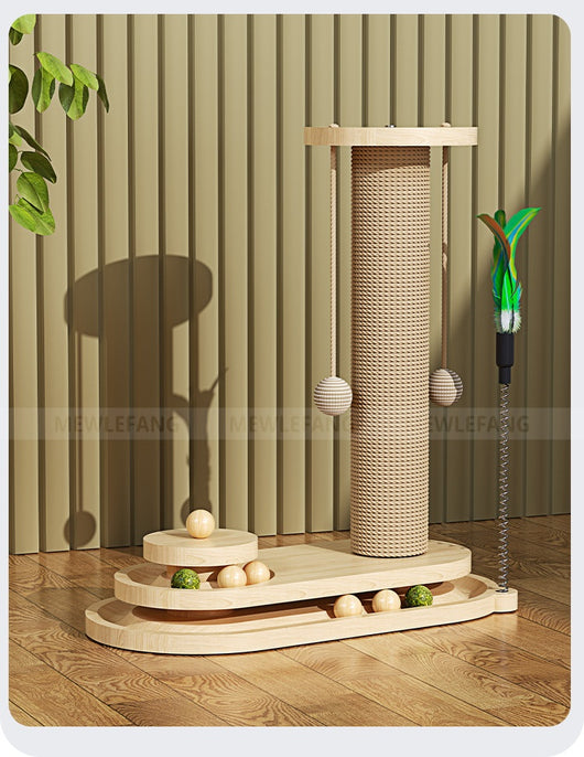 Rascador Giratorio de Madera Maciza para Gatos - Juguete Duradero - Image 21