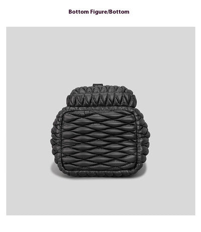 Bolso de Hombro Acolchado Nylon con Cordón y Diseño Rombo - Image 23