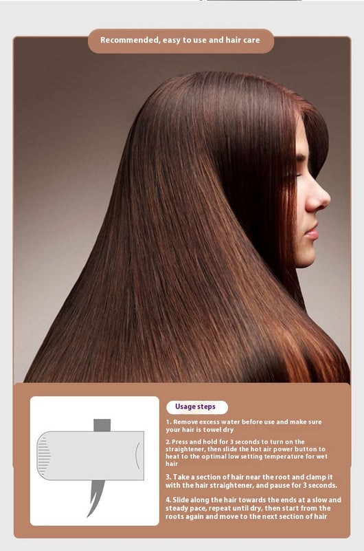 Plancha Alisadora 2 en 1 con Secador de Aire Caliente - Cabello Húmedo y Seco - Image 9