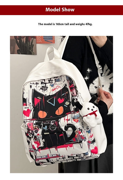 Mochila para Chicas Estilo Harajuku con Graffiti Personalizado, Simple y Versátil - Image 11