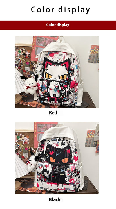 Mochila para Chicas Estilo Harajuku con Graffiti Personalizado, Simple y Versátil - Image 12