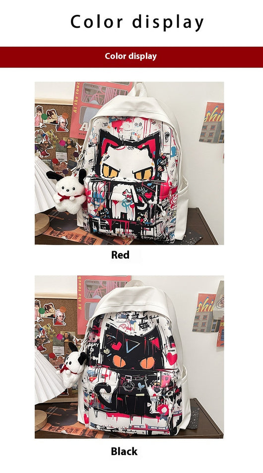 Mochila para Chicas Estilo Harajuku con Graffiti Personalizado, Simple y Versátil - Image 12