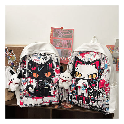 Mochila para Chicas Estilo Harajuku con Graffiti Personalizado, Simple y Versátil - Image 13