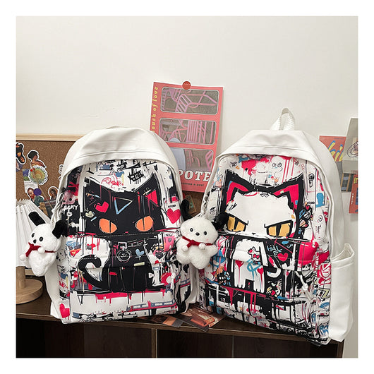 Mochila para Chicas Estilo Harajuku con Graffiti Personalizado, Simple y Versátil - Image 13