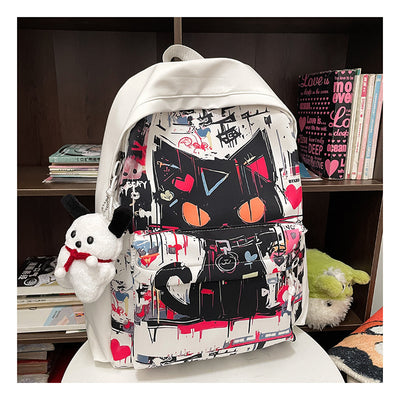 Mochila para Chicas Estilo Harajuku con Graffiti Personalizado, Simple y Versátil - Image 14