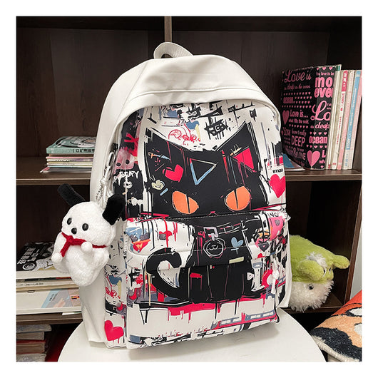 Mochila para Chicas Estilo Harajuku con Graffiti Personalizado, Simple y Versátil - Image 14