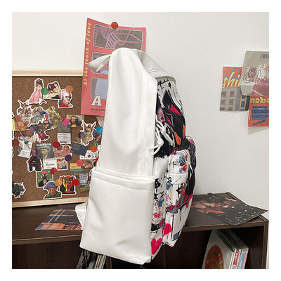 Mochila para Chicas Estilo Harajuku con Graffiti Personalizado, Simple y Versátil - Image 16
