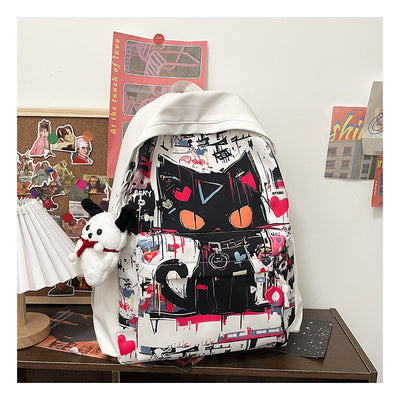 Mochila para Chicas Estilo Harajuku con Graffiti Personalizado, Simple y Versátil - Image 20