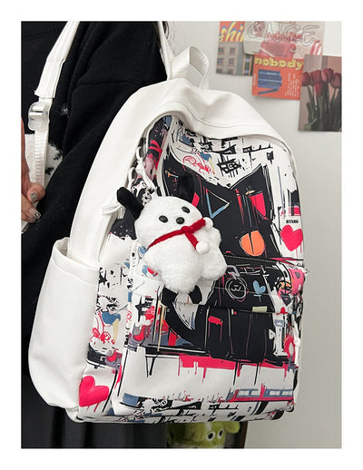Mochila para Chicas Estilo Harajuku con Graffiti Personalizado, Simple y Versátil - Image 21