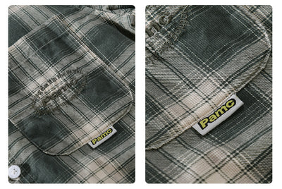 Camisa Cuadriculada de Algodón Cepillado - Estilo Retro Casual - Image 38