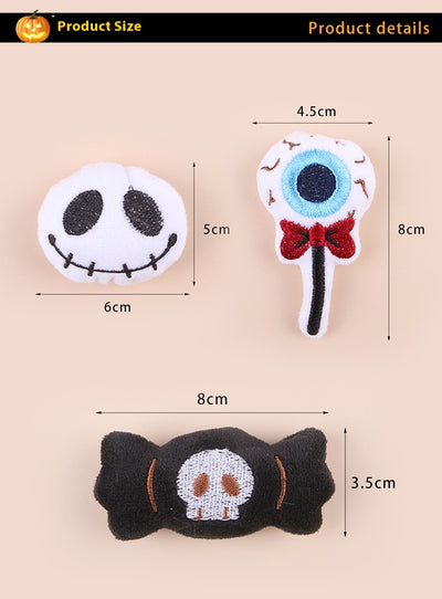 Plush cat teaser shaped like an eyeball lollipop with a blue iris, black pupil, and red bow. - Image 10