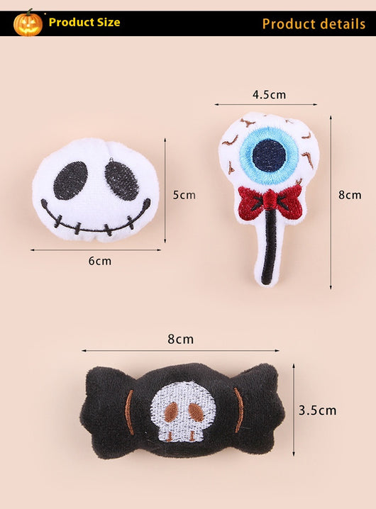 Plush cat teaser shaped like an eyeball lollipop with a blue iris, black pupil, and red bow. - Image 10