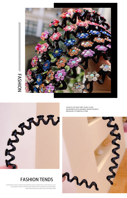 Diadema Fina con Rhinestones y Diseño Ondulado Antideslizante - Image 13