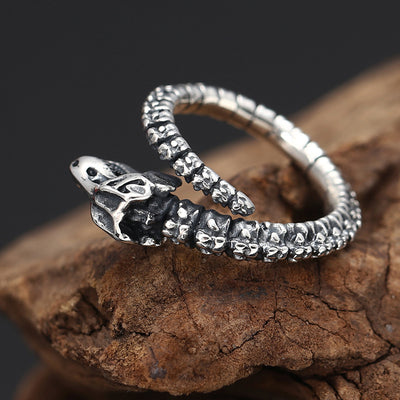 Anillo Abierto de Esqueleto de Dinosaurio en Plata Tailandesa para Hombre - Image 6