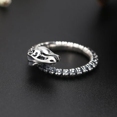 Anillo Abierto de Esqueleto de Dinosaurio en Plata Tailandesa para Hombre - Image 10