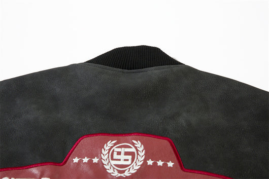 Chaqueta Béisbol Estilo Europeo Americana con Bordado y Cuero PU - Image 34
