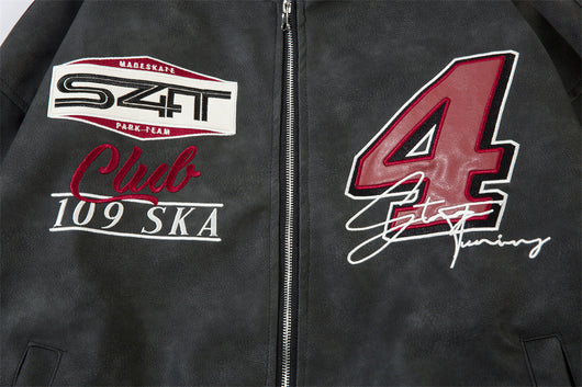 Chaqueta Béisbol Estilo Europeo Americana con Bordado y Cuero PU - Image 35