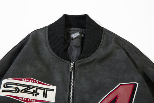 Chaqueta Béisbol Estilo Europeo Americana con Bordado y Cuero PU - Image 39
