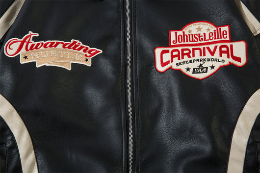 Chaqueta de Cuero Suelta con Letras Bordadas Estilo Europeo Americano - Image 29