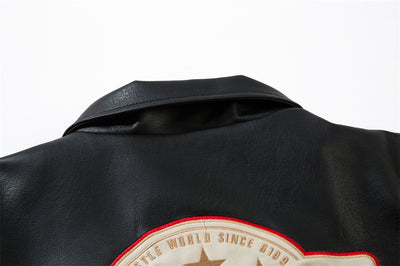 Chaqueta de Cuero Suelta con Letras Bordadas Estilo Europeo Americano - Image 44