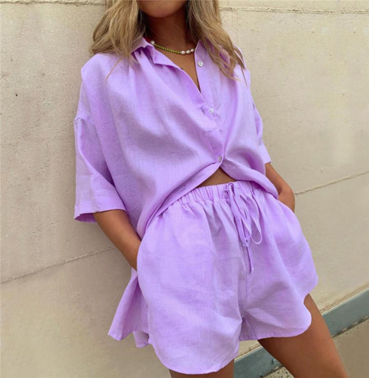 Conjunto Casual de Camisa y Shorts de Manga Corta - Image 15