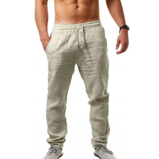 Pantalones Deportivos de Lino Transpirable para Hombre - Comodidad y Estilo - Image 26