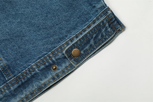 Chaqueta Denim Vintage Punk Lavado Desgastado Unisex - Image 28