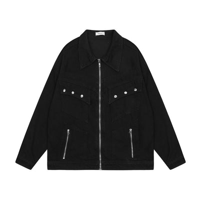 Chaqueta Denim Vintage Punk Lavado Desgastado Unisex - Image 33