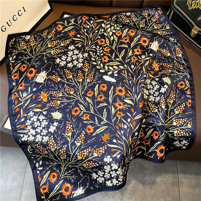 Pañuelo de Seda con Flores Tridimensionales para Mujer - Image 15