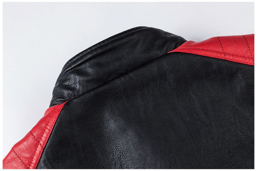 Chaqueta de Cuero para Motociclista con Cuello Alto Retro y Costuras Reforzadas - Image 21