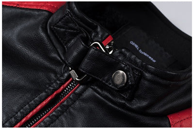 Chaqueta de Cuero para Motociclista con Cuello Alto Retro y Costuras Reforzadas - Image 27