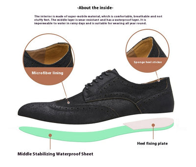 Zapatos Formales de Gamuza Auténtica para Hombre - Estilo Brogue Ejecutivo - Image 29