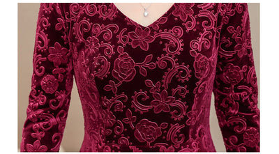 Vestido Elegante Ajustado con Manga Larga y Textura Grabada - Image 16