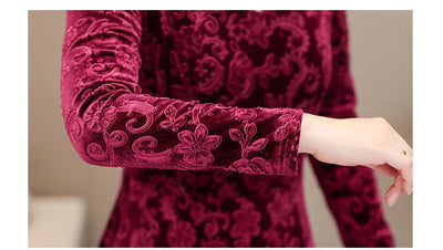 Vestido Elegante Ajustado con Manga Larga y Textura Grabada - Image 17