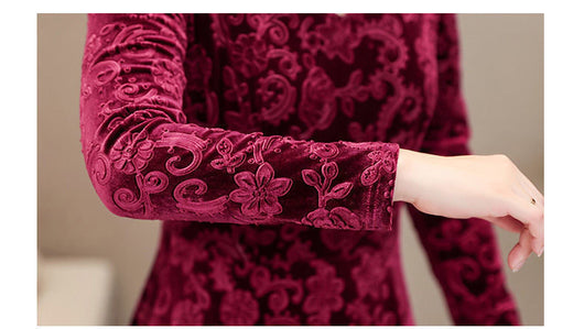 Vestido Elegante Ajustado con Manga Larga y Textura Grabada - Image 17
