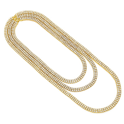 Collar de Doble Fila con Diamantes Estilo Hip Hop - Image 7