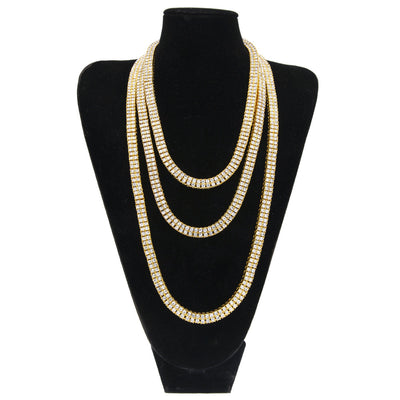 Collar de Doble Fila con Diamantes Estilo Hip Hop - Image 10