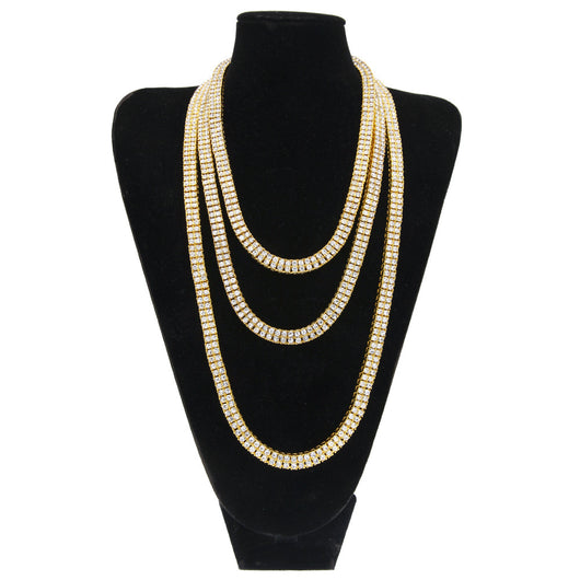 Collar de Doble Fila con Diamantes Estilo Hip Hop - Image 10