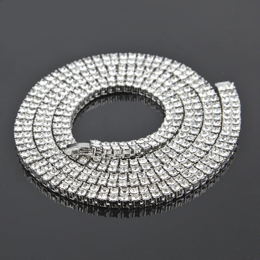 Collar de Doble Fila con Diamantes Estilo Hip Hop - Image 12