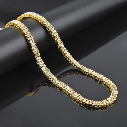 Collar de Doble Fila con Diamantes Estilo Hip Hop - Image 16