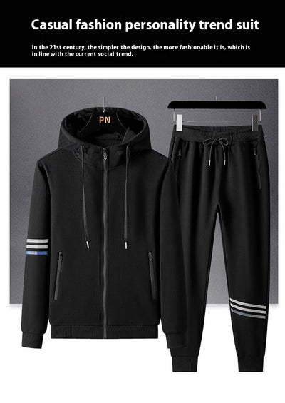 Conjunto Deportivo de Sudadera con Capucha y Pantalón en Algodón Puro para Hombre - Image 44
