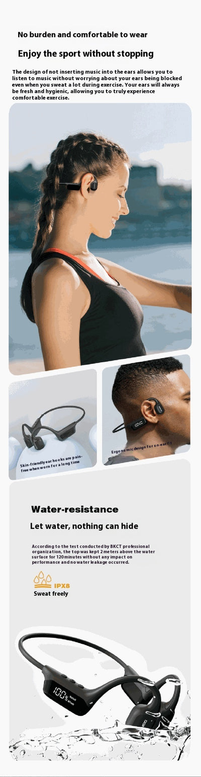 Auriculares de Conducción Ósea con Pantalla Bluetooth Resistentes al Agua para Deportes - Image 12