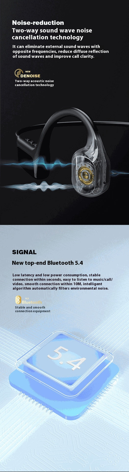 Auriculares de Conducción Ósea con Pantalla Bluetooth Resistentes al Agua para Deportes - Image 13