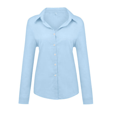 Blusa Cardigan Suelta con Solapa y Botones - Camisa Manga Larga para Mujer - Image 32