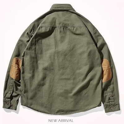 Camisa de Algodón Lavado para Hombre - Estilo Retro Casual con Mangas Largas - Image 10