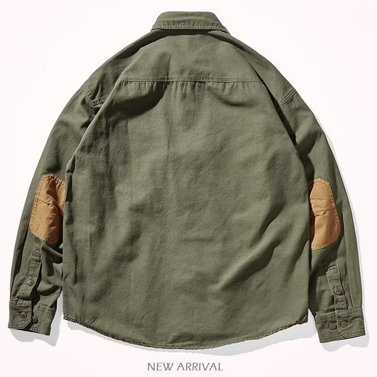 Camisa de Algodón Lavado para Hombre - Estilo Retro Casual con Mangas Largas - Image 10