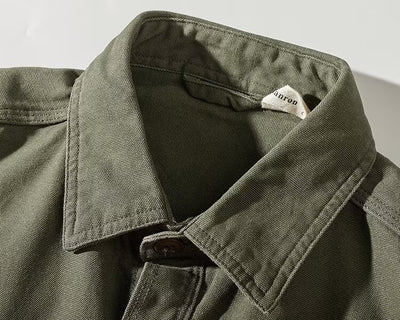 Camisa de Algodón Lavado para Hombre - Estilo Retro Casual con Mangas Largas - Image 18