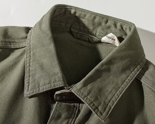 Camisa de Algodón Lavado para Hombre - Estilo Retro Casual con Mangas Largas - Image 18
