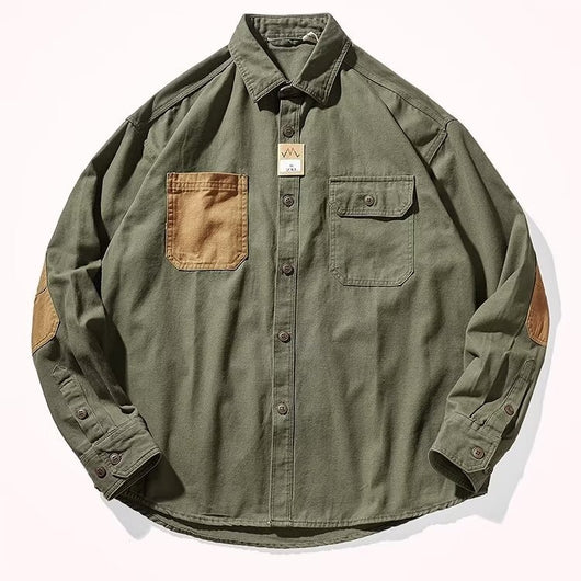 Camisa de Algodón Lavado para Hombre - Estilo Retro Casual con Mangas Largas - Image 22