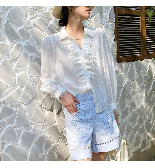 Blusa Francesa Elegante de Manga Larga - Estilo Socialite para Mujer - Image 10